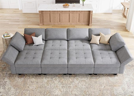 Sleeper Modular Sectional Sofa 9 Seater Sectional Sofa with Storage Modular Couch