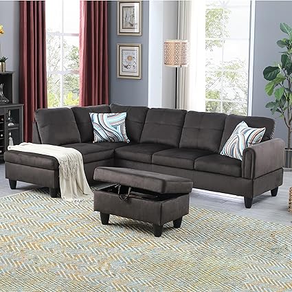 Couches for Living Room L Shaped Couch Upholstered Futon Sofa Comfy