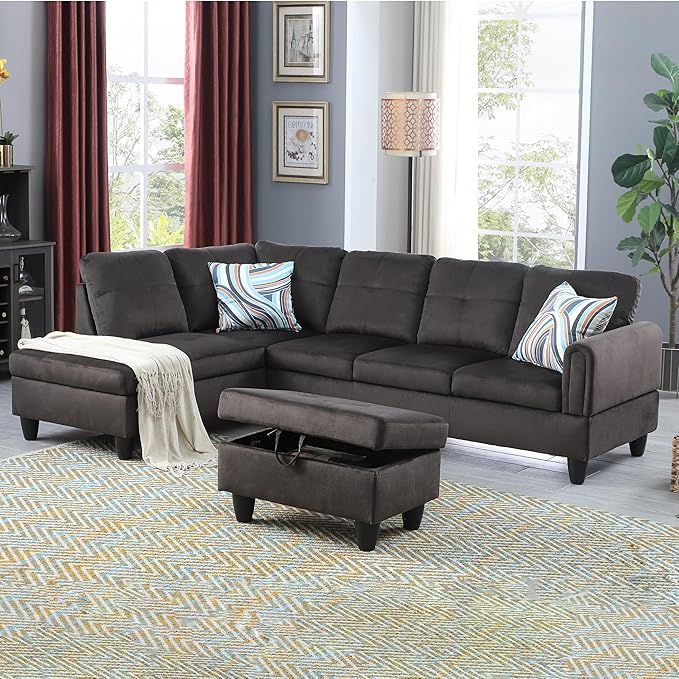 Couches for Living Room L Shaped Couch Upholstered Futon Sofa