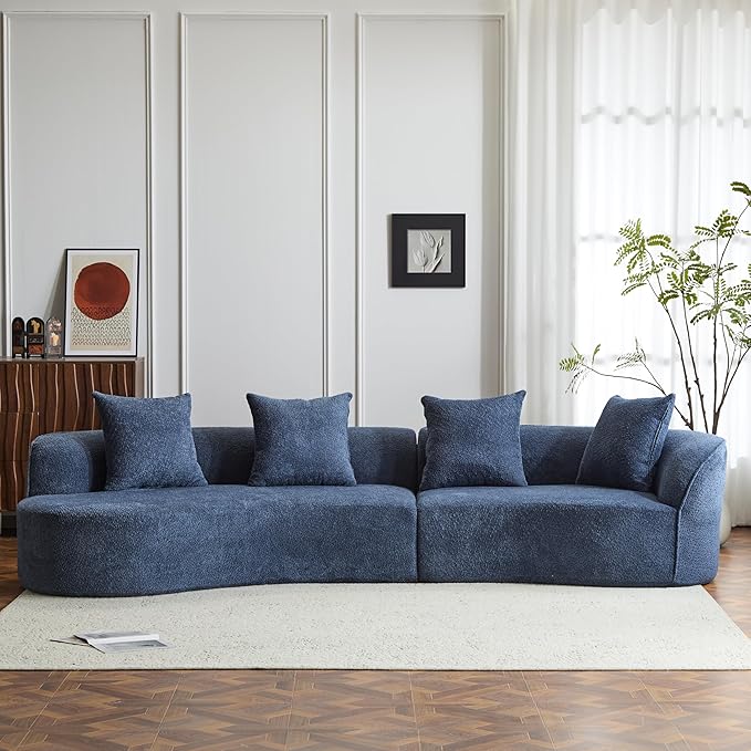 Braebt 126" Comfy Upholstered Cloud Couch, 5-Seater Sofa Couches