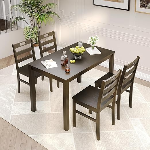 5-Piece Dining Table Set with 4 Chairs