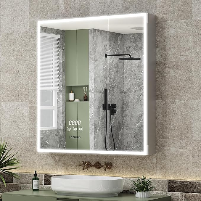 Medicine Cabinet with Lights,  Inch Surface or Recessed Medicine Cabinet
