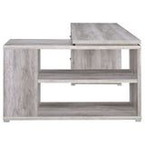 Yvette L-Shape Grey Driftwood Office Desk (801516)