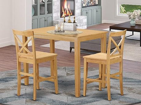 YAPB5-OAK-C 5 Piece Kitchen Counter Height Dining Table Set Includes a Rectangle