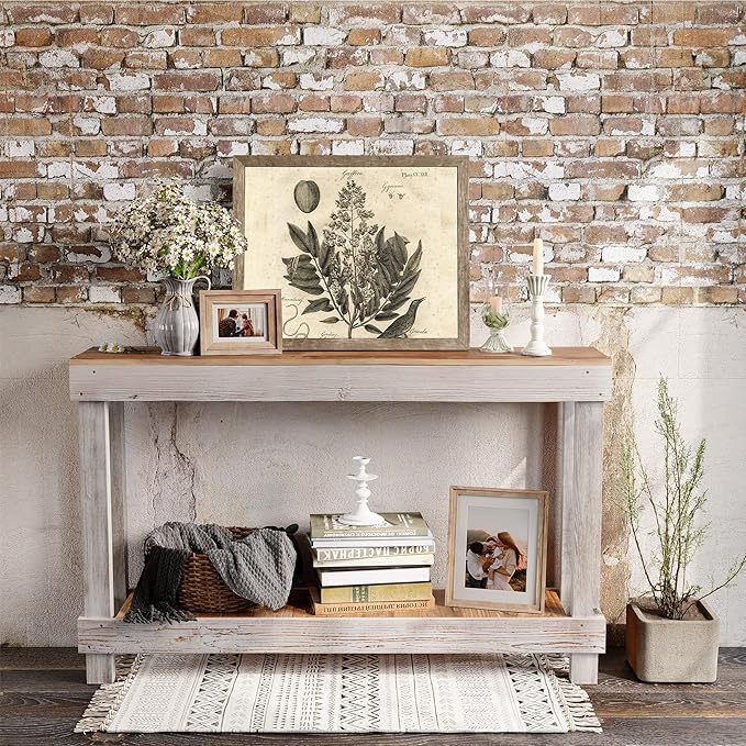 Rustic Console Table, 46 Inch Reclaimed Wood Console Table