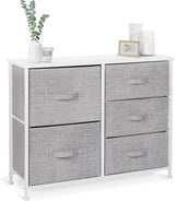 3-Drawer Fabric Dresser Storage Tower, Light Grey | Closet Organizer Unit | Bedroom