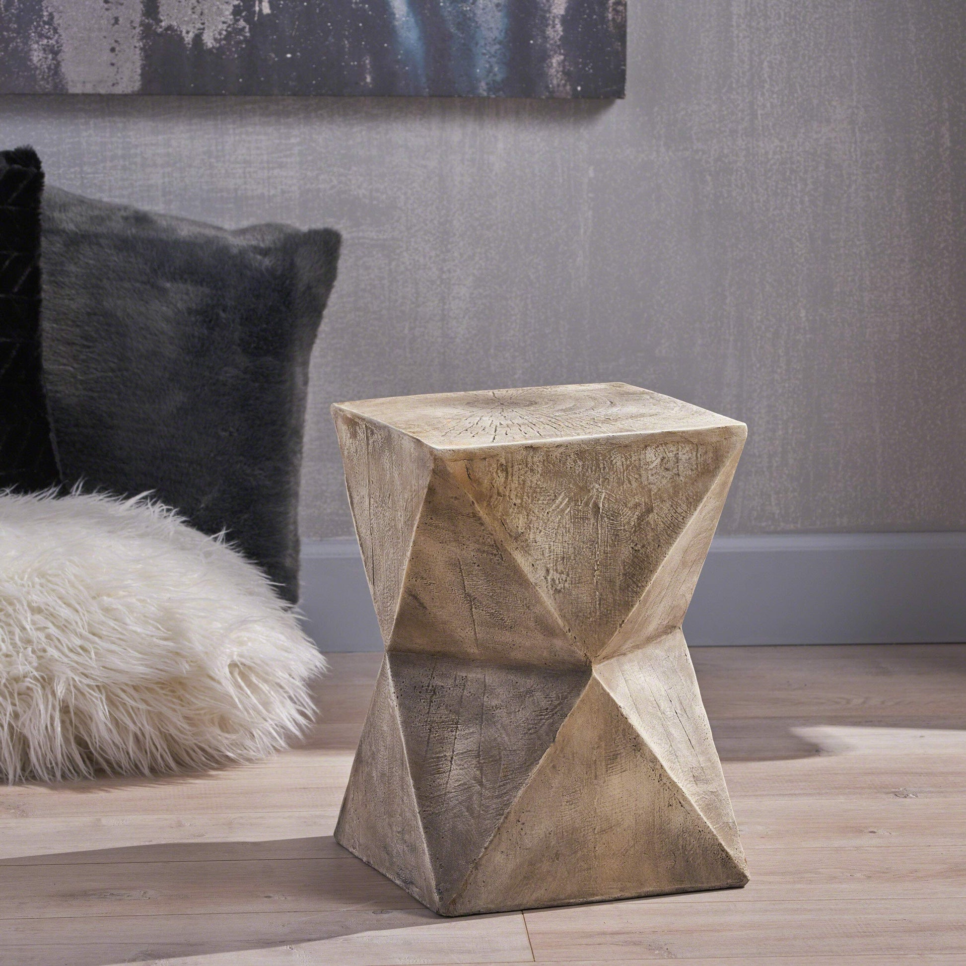 Christopher Knight Home Manuel Weight Concrete Accent Table, Light Gray - Bircata