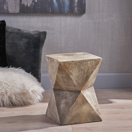 Christopher Knight Home Manuel Weight Concrete Accent Table, Light Gray - Bircata