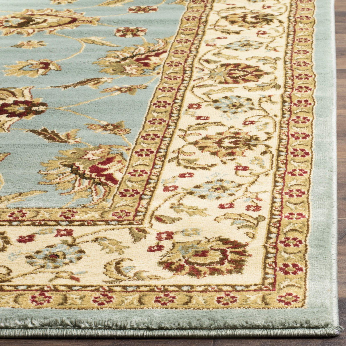 Lyndhurst Collection Accent Rug - 4' x 6', Blue & Ivory, Traditional Oriental Design,