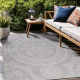 Home Medallion Outdoor Rug 6x9 Washable Outside Carpet for Indoor Patio Porch