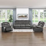 Derringer Wall Hugger Manual Double Glider Reclining Loveseat, Gray