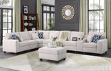 L Shape Chenille Modular Sectional Sofa with Ottoman, 9 Pieces Upholstered Couch