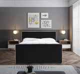 Dillard Collection Modern | Contemporary Velvet Upholstered Bed with Dark Espresso