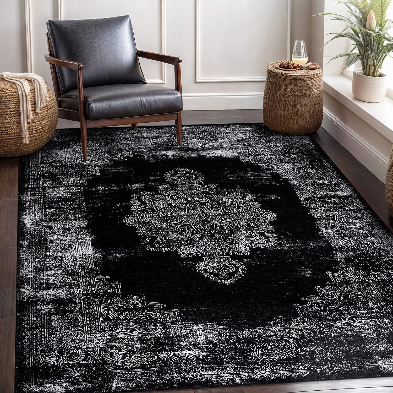 Printed Area Rugs with Ultra Thin Super Strong for Living Room Bedroom,