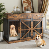 48 Inch Large Dog Crate Furniture with Storage Drawers