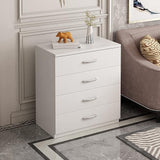 MDF Wood Simple 4-Drawer Dresser Easy to Assemble Chest of Drawers for Bedroom