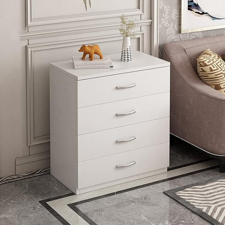 MDF Wood Simple 4-Drawer Dresser Easy to Assemble Chest of Drawers for Bedroom