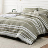 Grey White Striped Comforter for Queen Size Bed