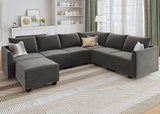 Sectional Sofa Velvet U Shaped Couch with Storage Oversized Modular Sectional Sofa