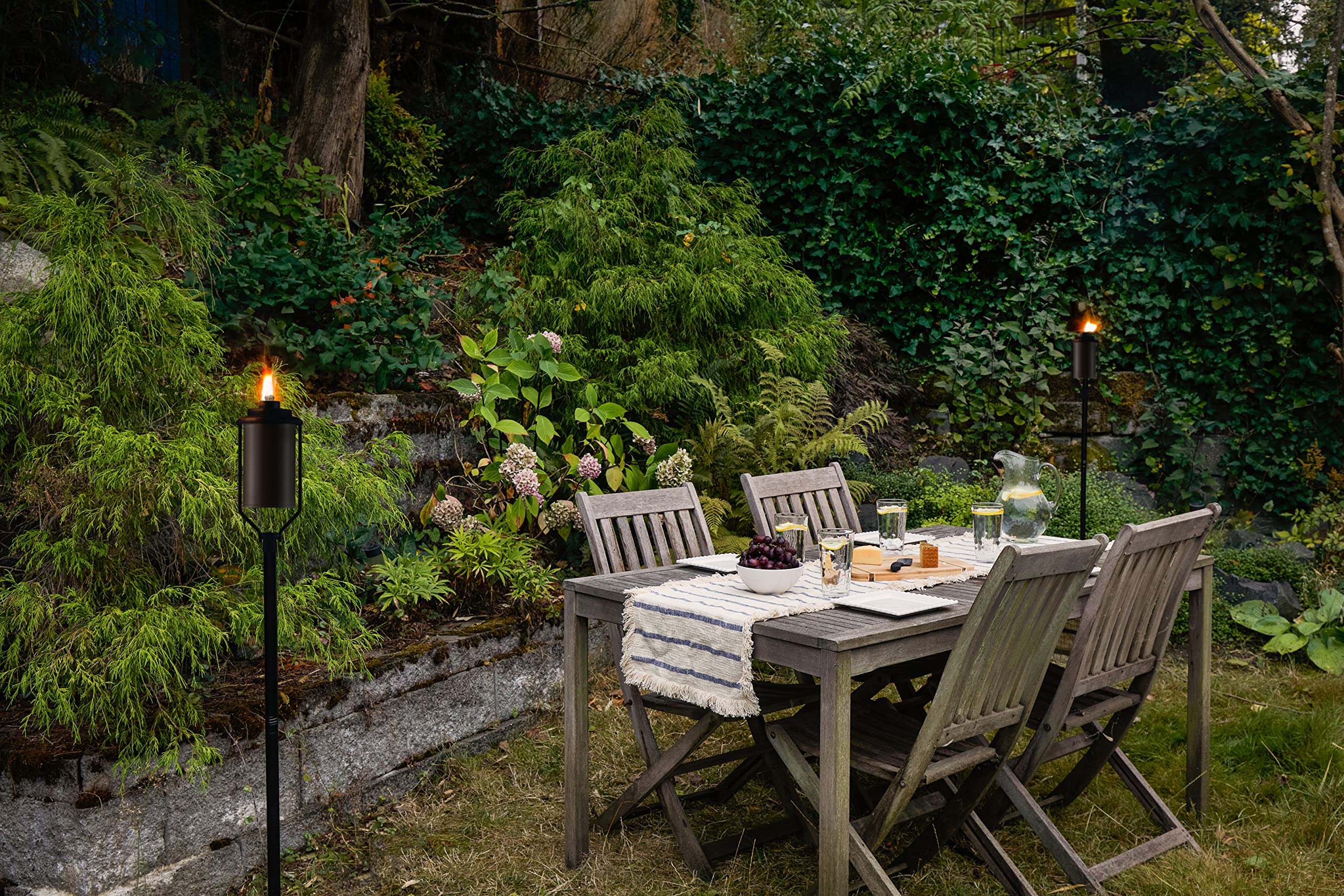 Easy Install 4-Pack Simply Metal Torches – Bronze Decorative Outdoor Lighting