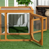 55" Wooden Chicken Coop Add-on Expansion, Mini Chicken Coop Outdoor Chicken Run