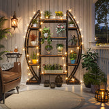 Curved Plant Stand Indoor, 8 Tiered Large Metal Plant Shelf, 69" Tall Industrial Flower