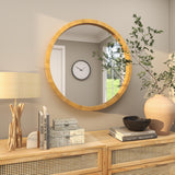 Wood Room Wall Mirror Minimalistic Entryway Mirror, Wall Mounted Mirror 40" x 3" x 40"