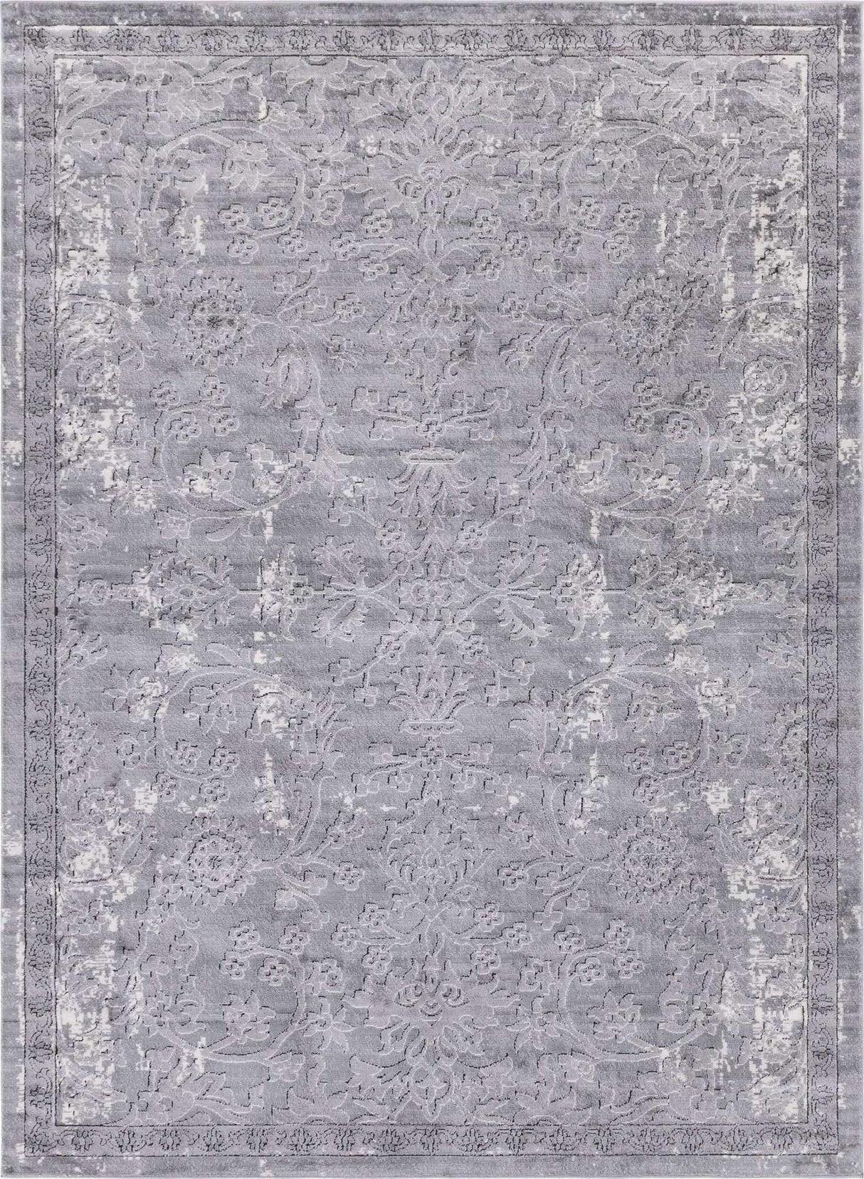 Portland Collection Area Rug - Albany (7' 10" x 11' Rectangle, Gray/ Ivory)