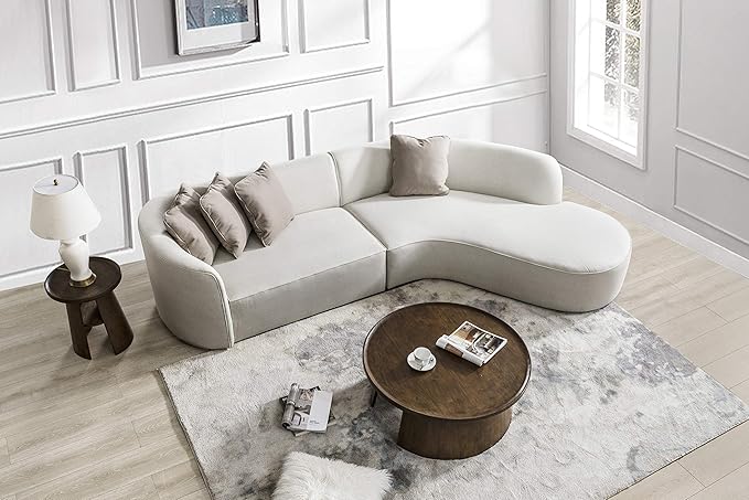 Upholstery Curved Sofa  Luxury Modern Style Living Room