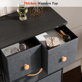 Nicehill Dresser for Bedroom with 10 Drawers, Storage Drawer Organizer, Tall Chest of Drawers for Closet, Living Room, Hallway, Entryway, Fabric Drawers (Black Grey)