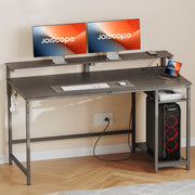 Home Office Desk with Power Outlets (3AC, USB, Type-C), 48 × 20 Inch Computer Desk