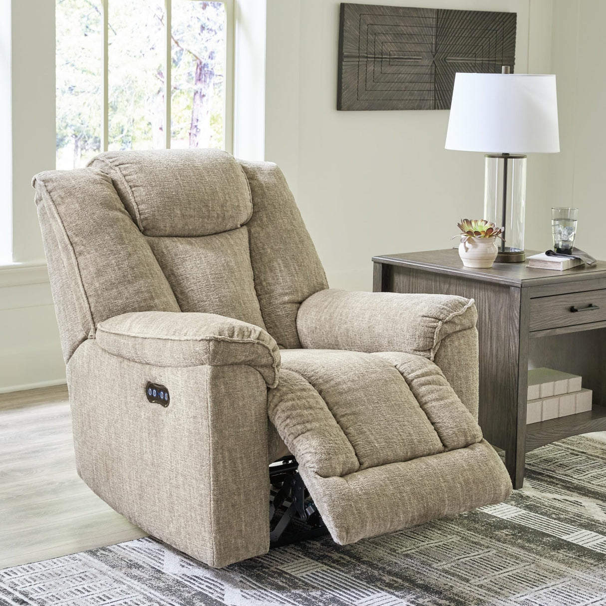 Hindmarsh Power Recliner, 38" W x 44" D x 42" H, Light Brown