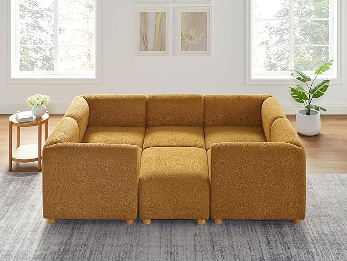 Oversized Modular Sectional Sofa Set, U-Shaped Living Room Couch Reversible Chaise,