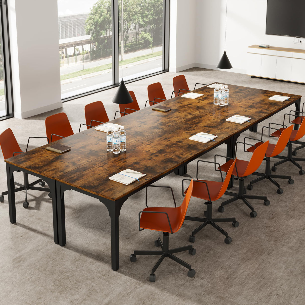 13FT Conference Table, Super Sturdy Large Rectangle Meeting Seminar Table