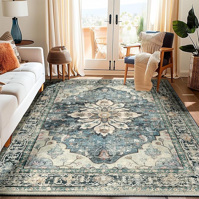 Area Rugs 5x7, Washable Rug, Non-Slip, Rugs for Living Room, Kitchen Rugs, Rugs