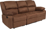 Series Black LeatherSoft Sofa with Two Built-In Recliners