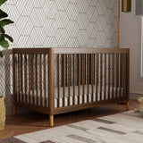 Gelato 4-in-1 Convertible Crib with Toddler Bed Conversion in Natural Walnut and Brushed