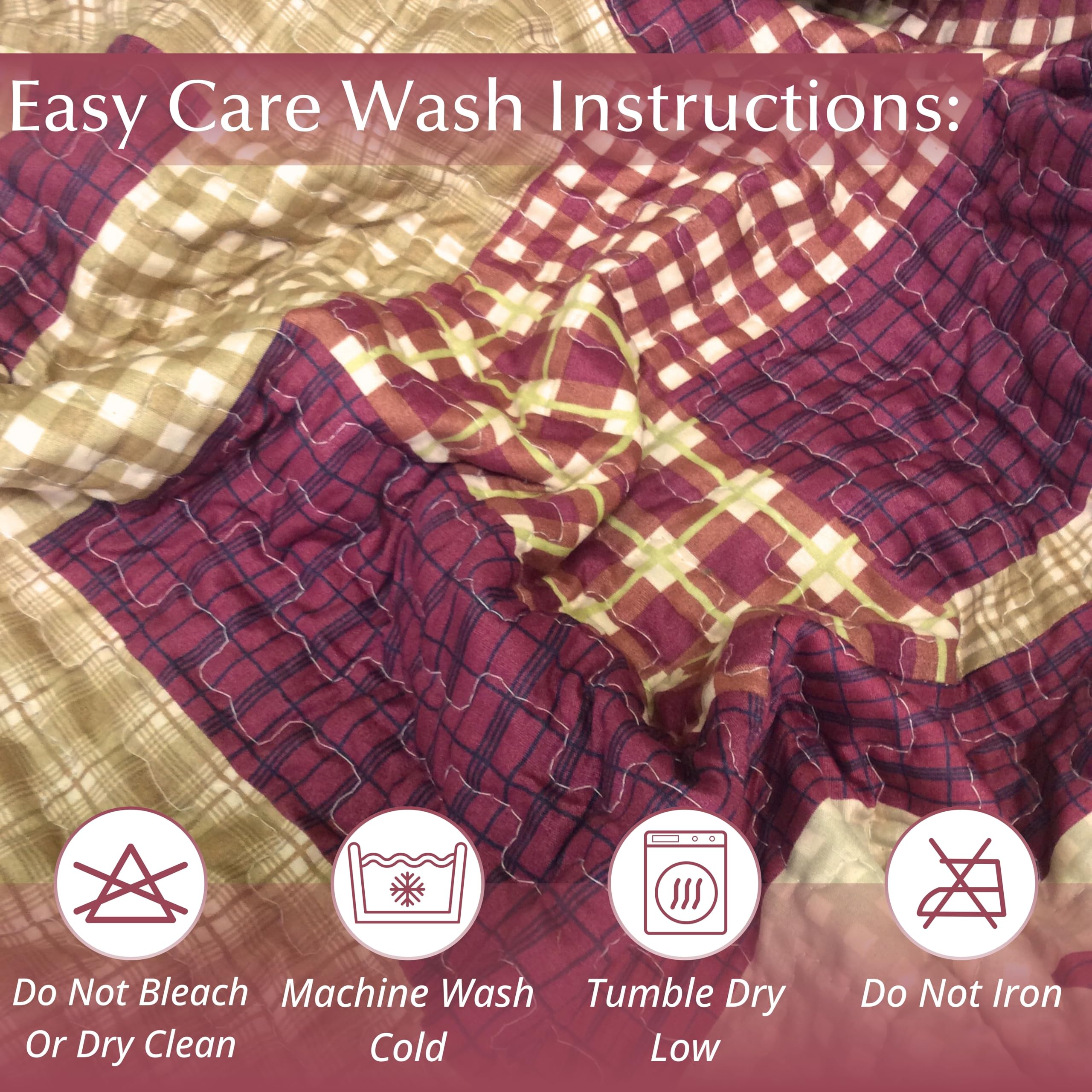 2 Piece Full/Queen Lodge Quilt Bedding Set - Rustic Country Reversible Comforter Set