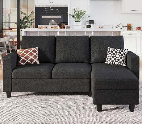 Convertible Sectional Sofa, L Shaped Modern Couch, Small Couch with Reversible Chaise