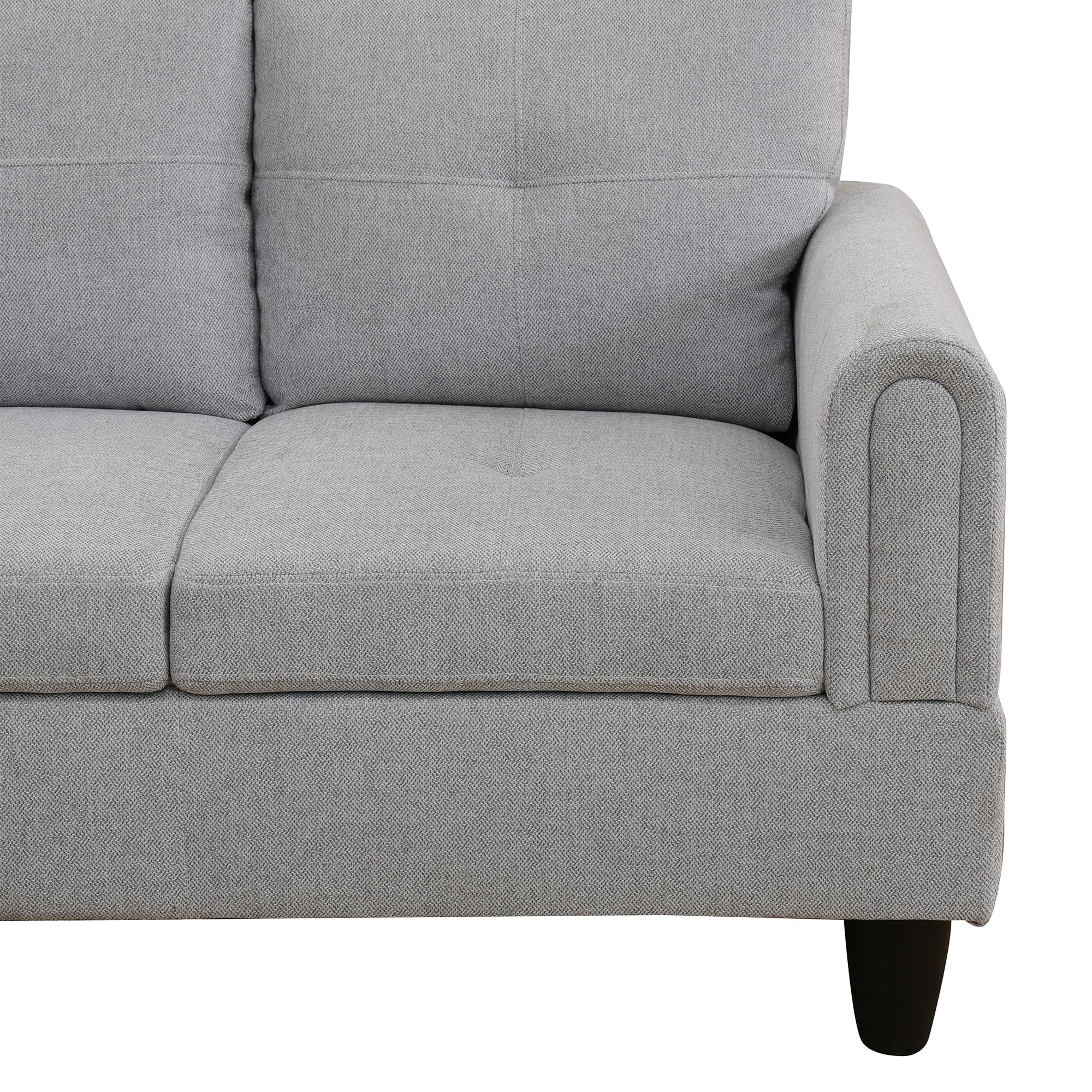 Luxurious Flannel 3-Piece Sectional Sofa Set, L-Shaped Modular Couch