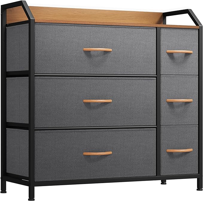 7 Drawer Dresser, Small Dresser with Drawers, Fabric Dressers for Bedroom, Dresser