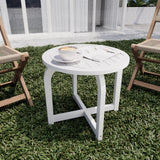 Outdoor Side Table,Small Round Outdoor Side Table, Outside End Table for Patio