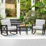 Rocking Bistro Set, 3 Piece Outdoor Patio Conversation Furniture Set