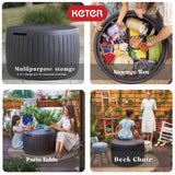 Circa 37 Gallon 3-in-1 Patio Deck Storage Box Ottoman Organizer Container