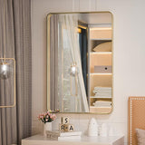 24 x 36 Inch Vanity Mirror, Silver Trimmed Wall Mounted Mirrors,