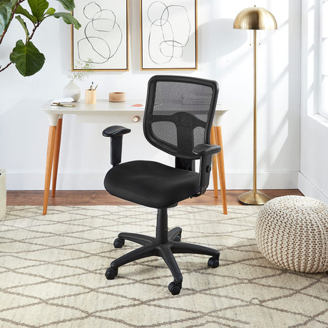 Ergonomic ProGrid Back Task Chair with Ratchet Back Height Adjustment and Dual Function Control, with Arms, Coal FreeFlex