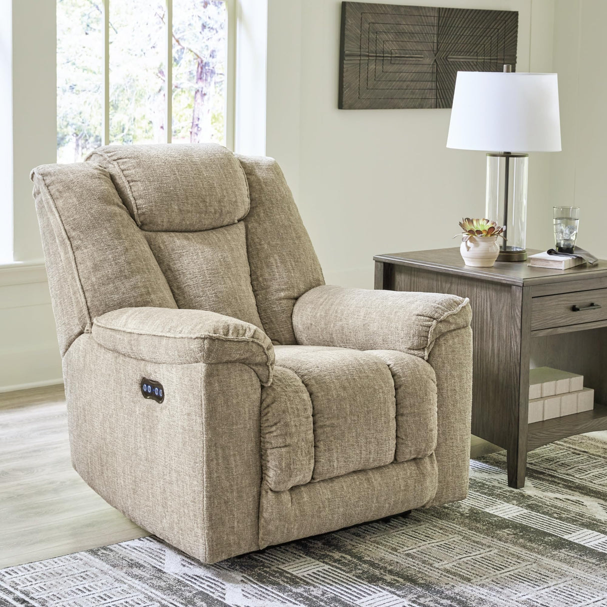 Hindmarsh Power Recliner, 38" W x 44" D x 42" H, Light Brown