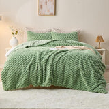Fluffy Faux Fur Comforter Set, Plush Fuzzy Minky Bedding Set