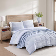 King Comforter Set - Modern Stripe White with Matching Sham