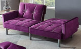 Velvet Loveseat Futon Convertible Sofa Bed for Living Room and Couch